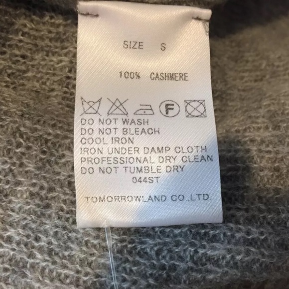 TOMORROWLAND Women's Gray Light Weight V-Neck Ribbed Cashmere Sweater Sz Small - Picture 7 of 8